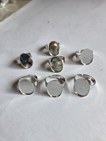Finger ring bezel (oval silver)