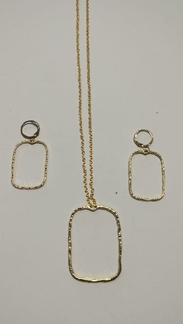 Earring Pendant Bezel Set Golden
