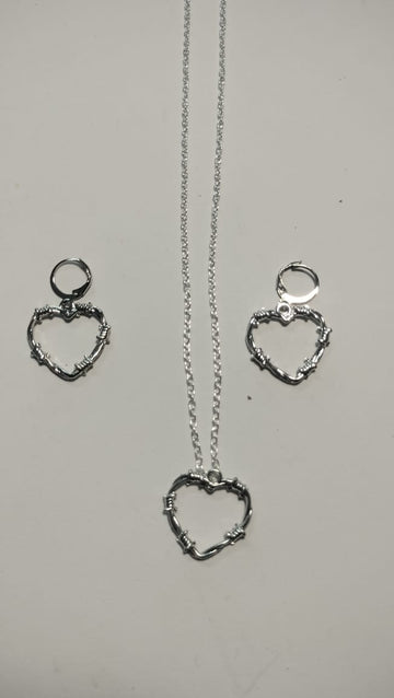 Small Earring Pendant Bezel Set silver