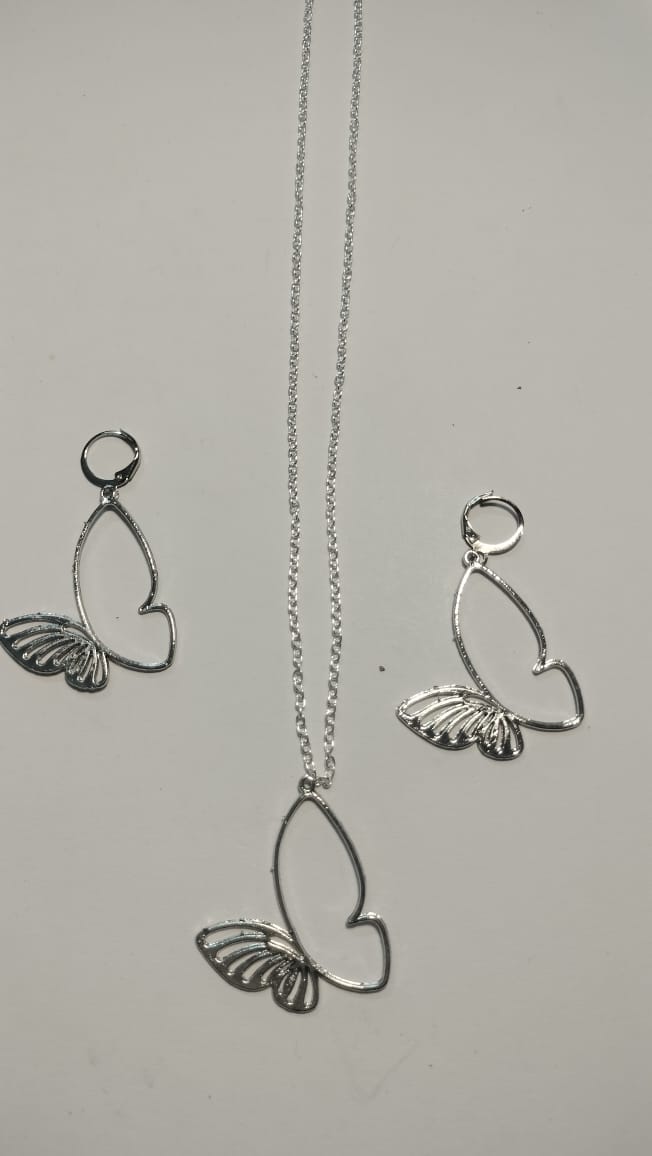 Earring Pendant Bezel Set silver