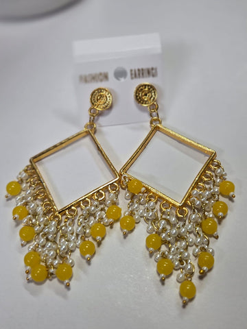 Square Chand Bali Jhumka golden