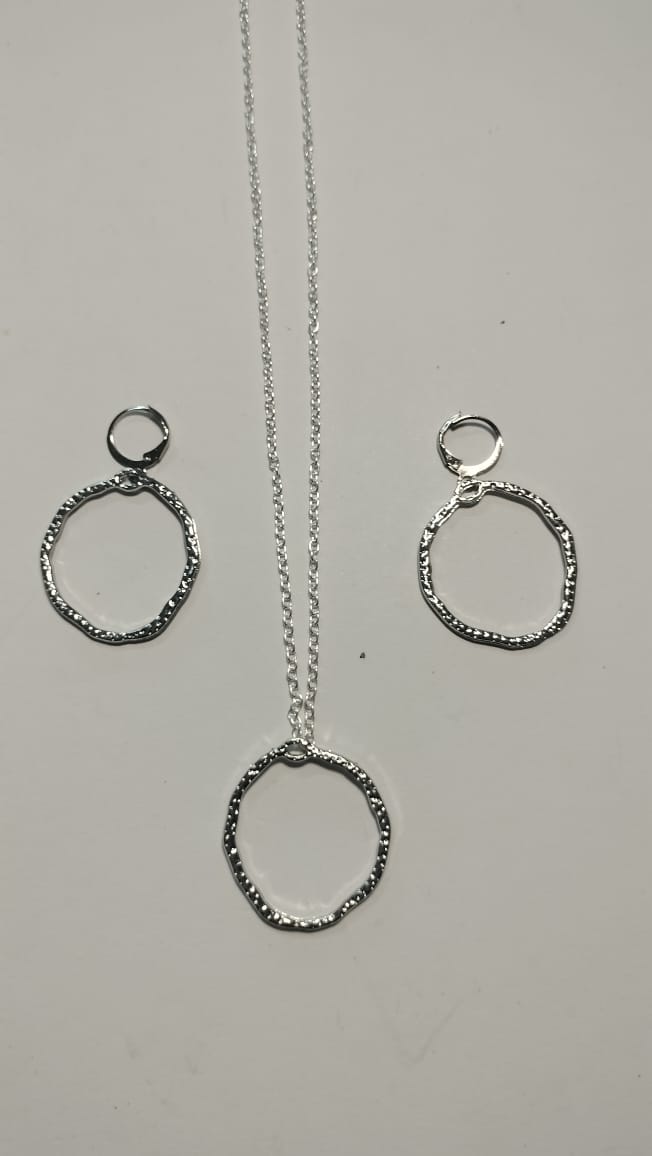 Earring Pendant Bezel Set silver