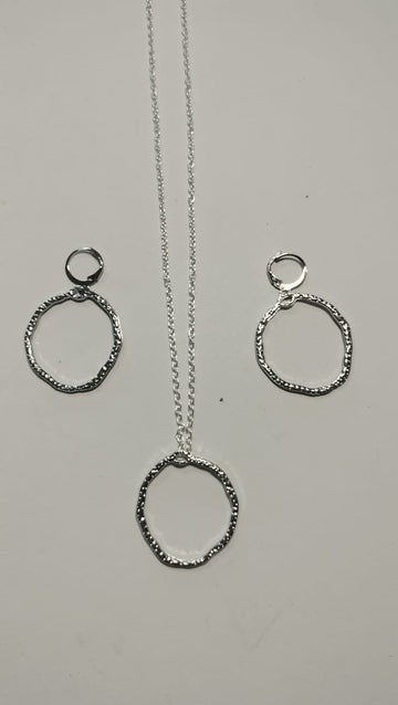 Earring Pendant Bezel Set silver