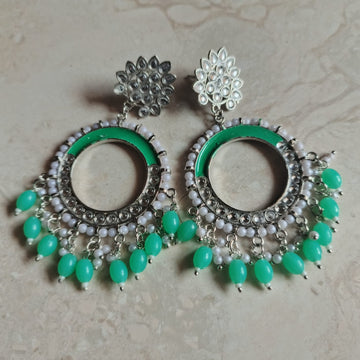 Light Green Chand Bali Jhumka