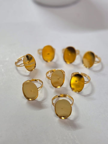 Finger ring bezel golden oval  shape