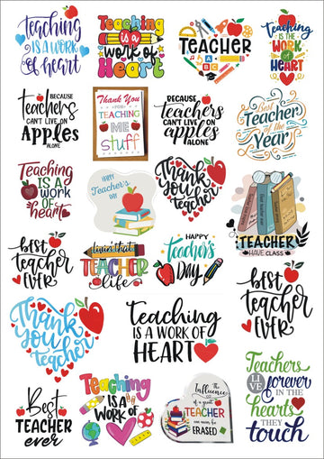 Teacher's Day Resin color sticker
