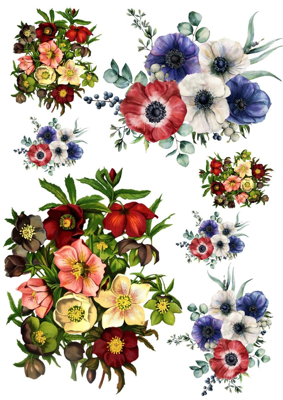 Watercolor Flowers Resin color sticker