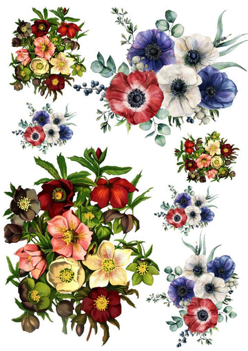 Watercolor Flowers Resin color sticker