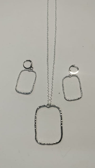 Earring Pendant Bezel Set silver