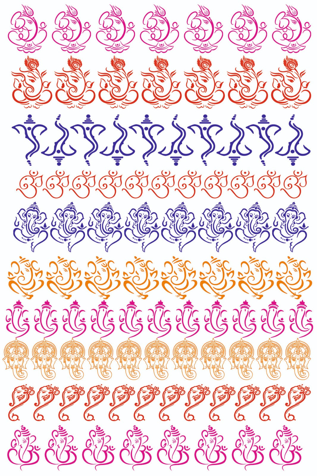 Set Of Lord Ganesha Resin color sticker