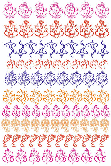Set Of Lord Ganesha Resin color sticker