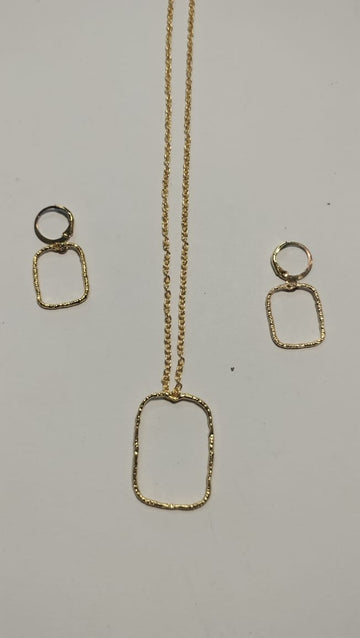 Earring Pendant Bezel Set Golden