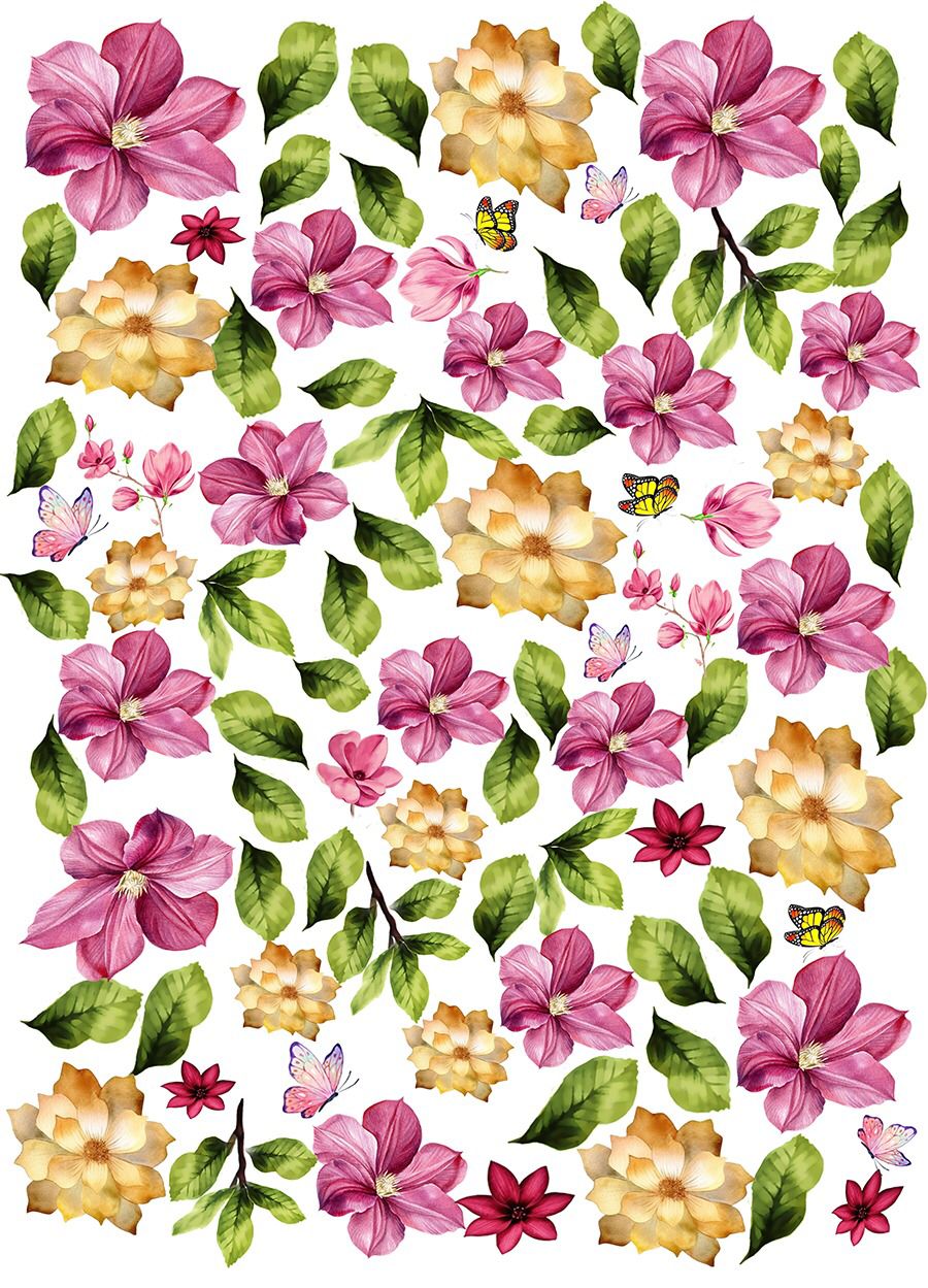 Bouquet Spring Flowers Resin color sticker