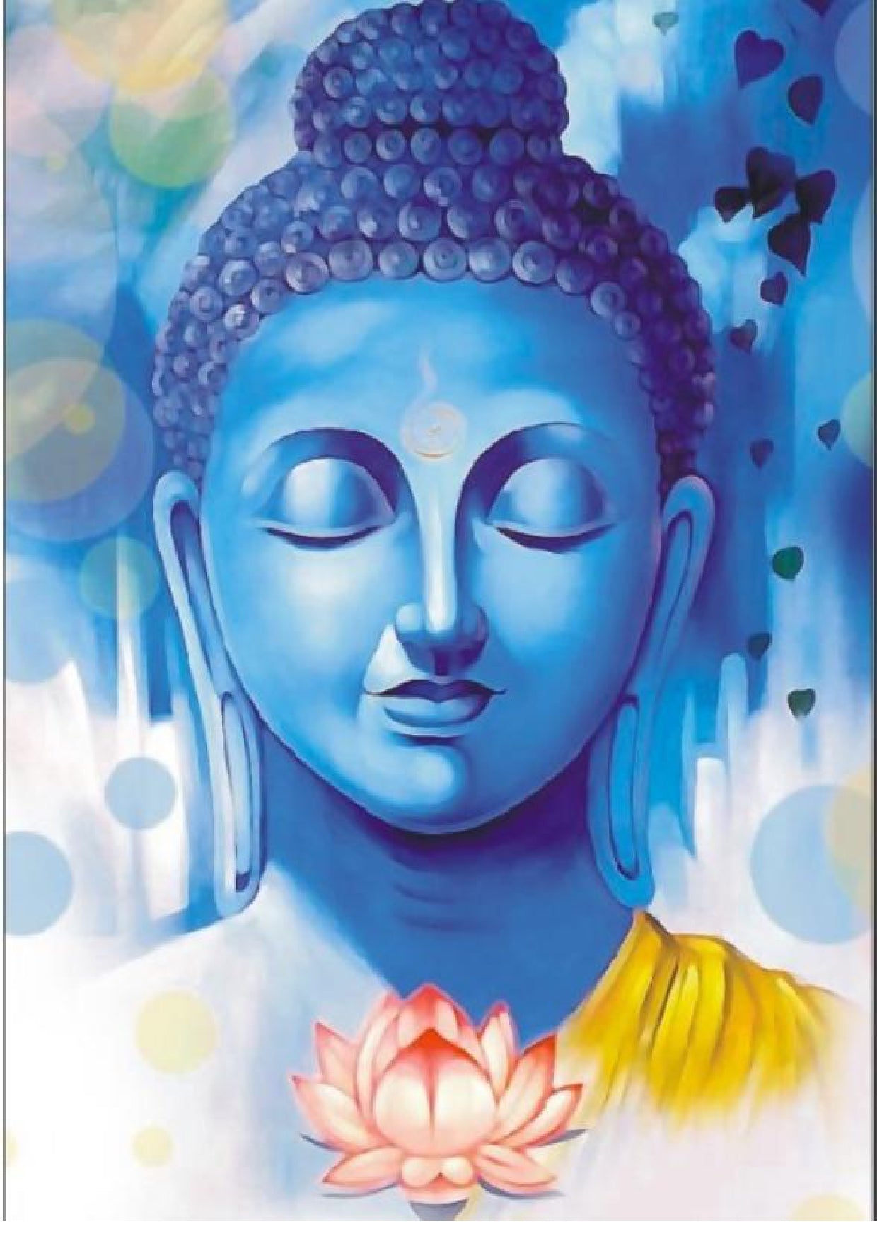 Resin Color Stickers - Serene Blue Buddha with Lotus