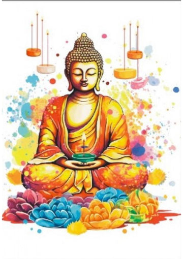 Resin Color Stickers - Meditating Buddha