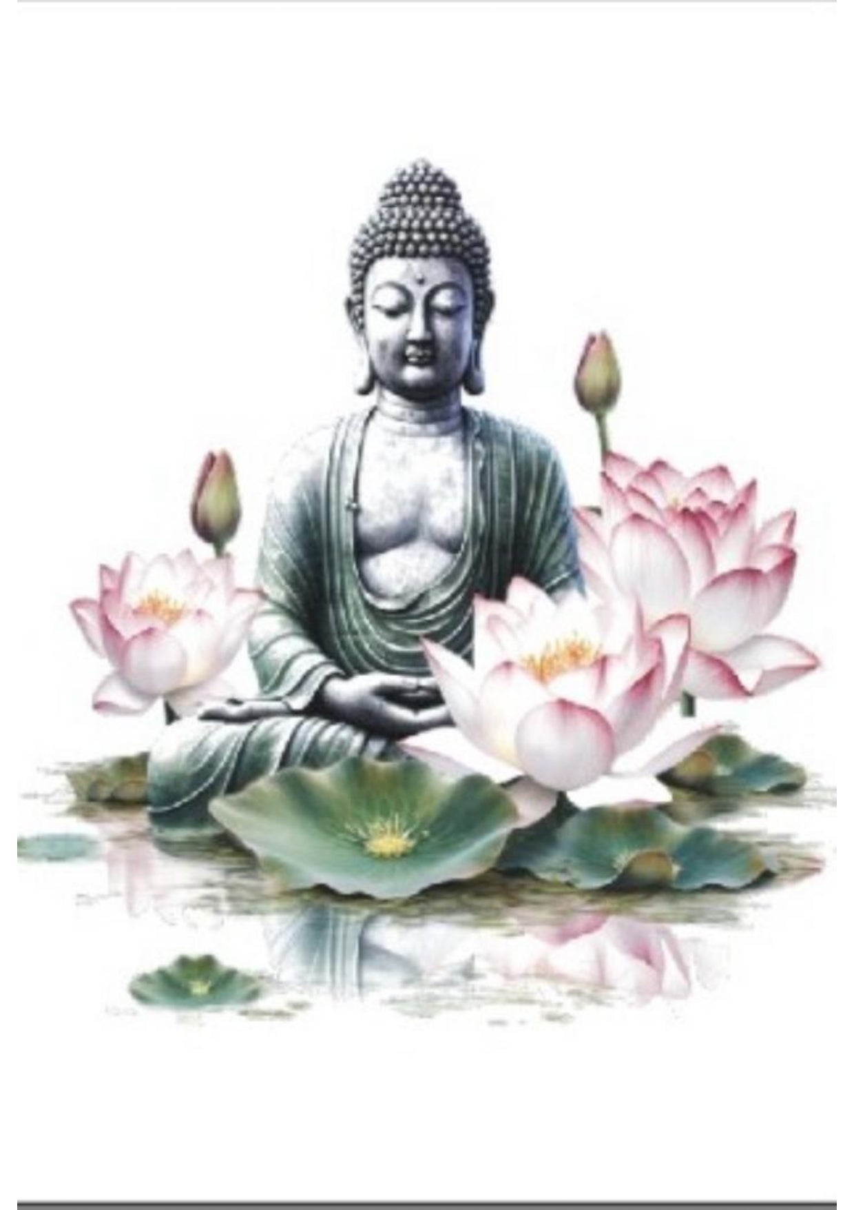 Resin Color Stickers - Buddha in Lotus Pond