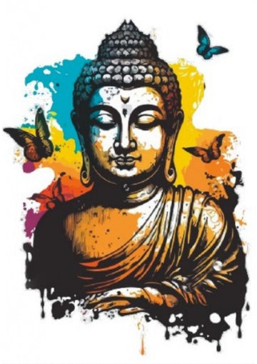 Resin Color Stickers - Buddha with Butterfly