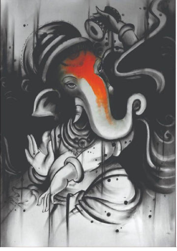 Resin Color Stickers - Ganesha with Drum Sketch