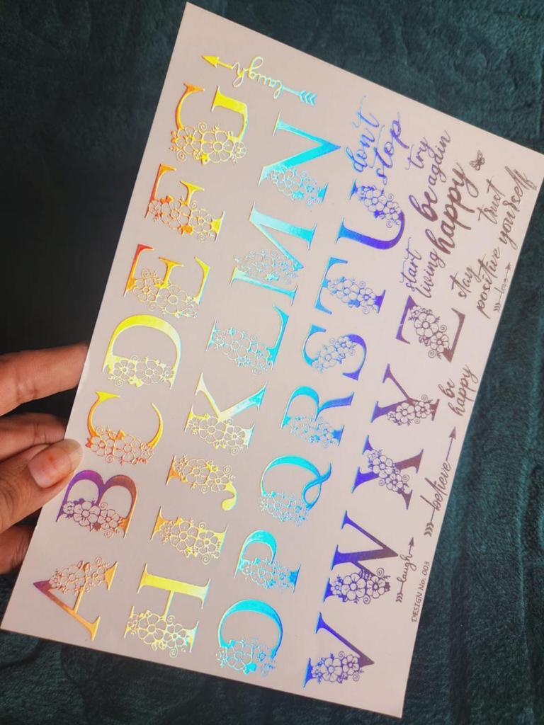 Alphabets Holographic Stickers