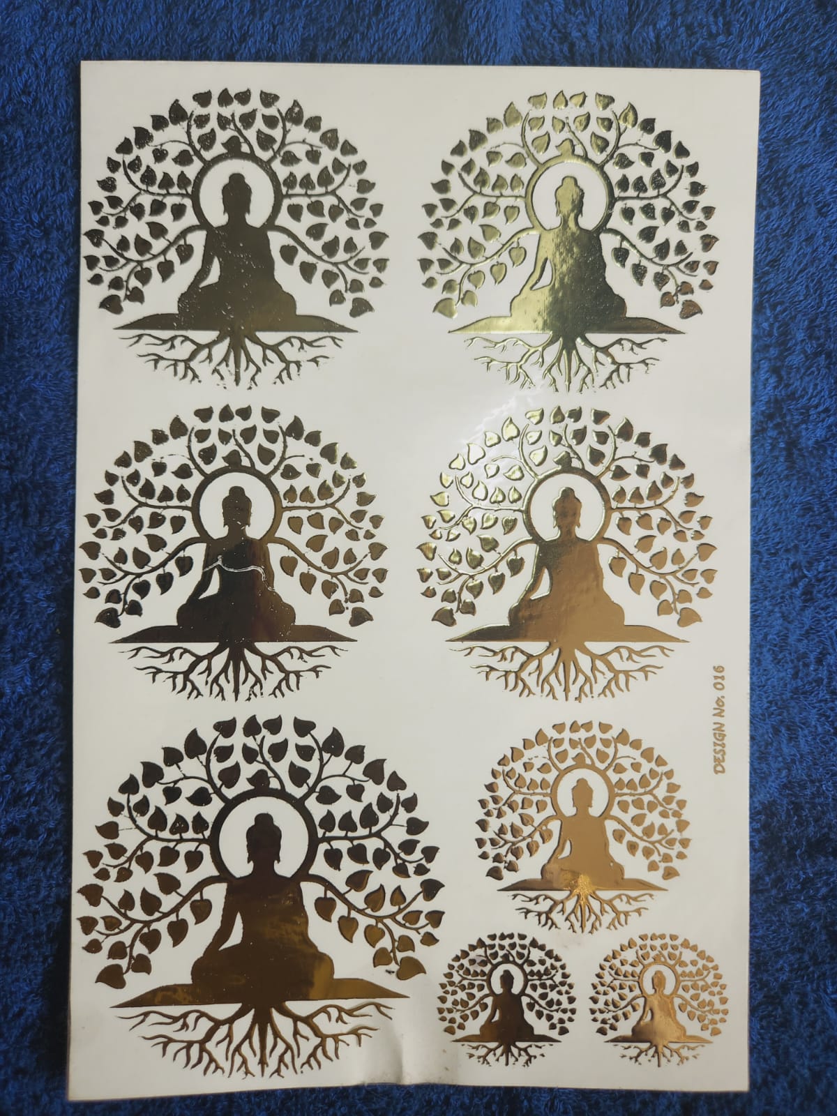Buddha Golden Embossed stickers