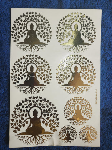 Buddha Golden Embossed stickers