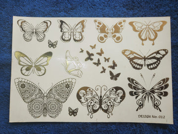 Butterfly Golden Embossed Stickers