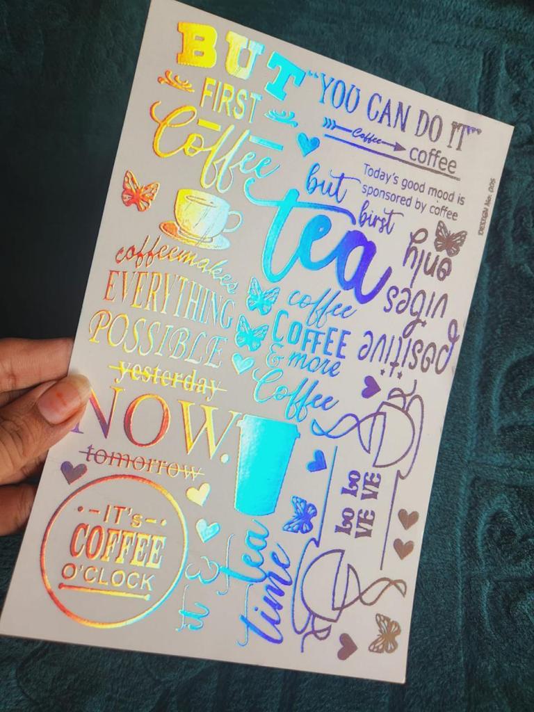 Coffee time Holographic Stickers