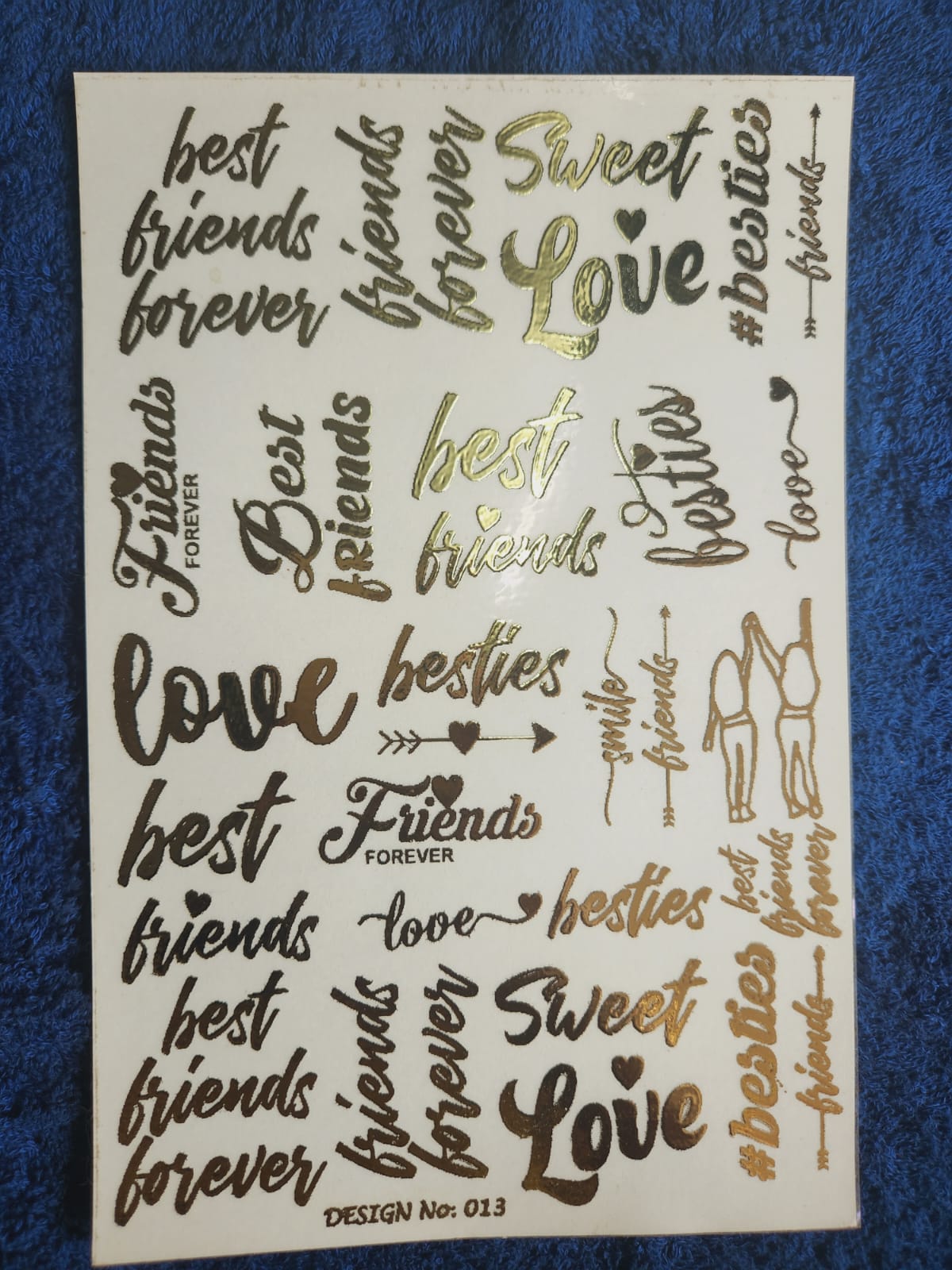 Friends Forever Golden Embossed stickers