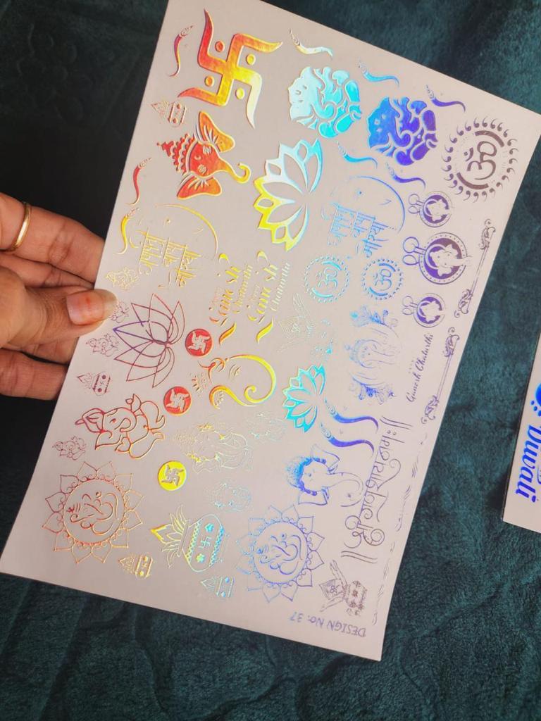 Ganesh & Home  Decoration Holographic Stickers
