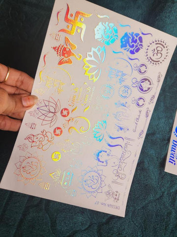 Ganesh & Home  Decoration Holographic Stickers