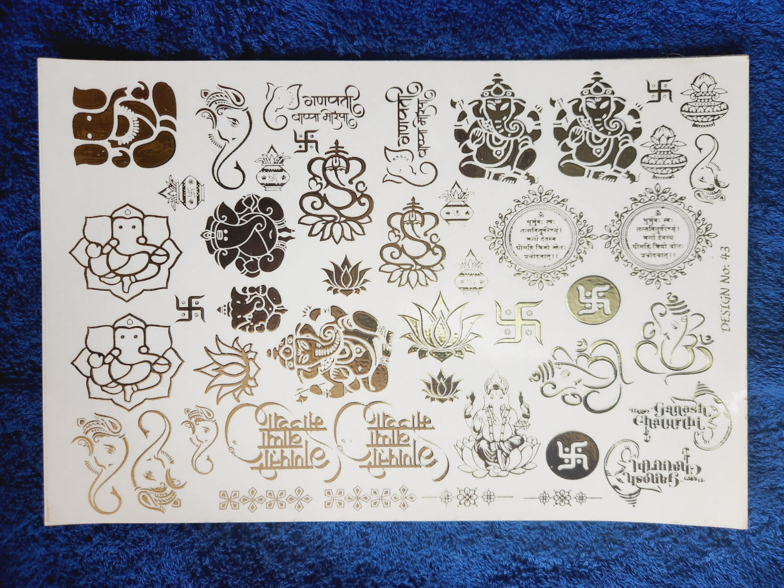 Ganesha & Spiritual Golden Embossed Stickers
