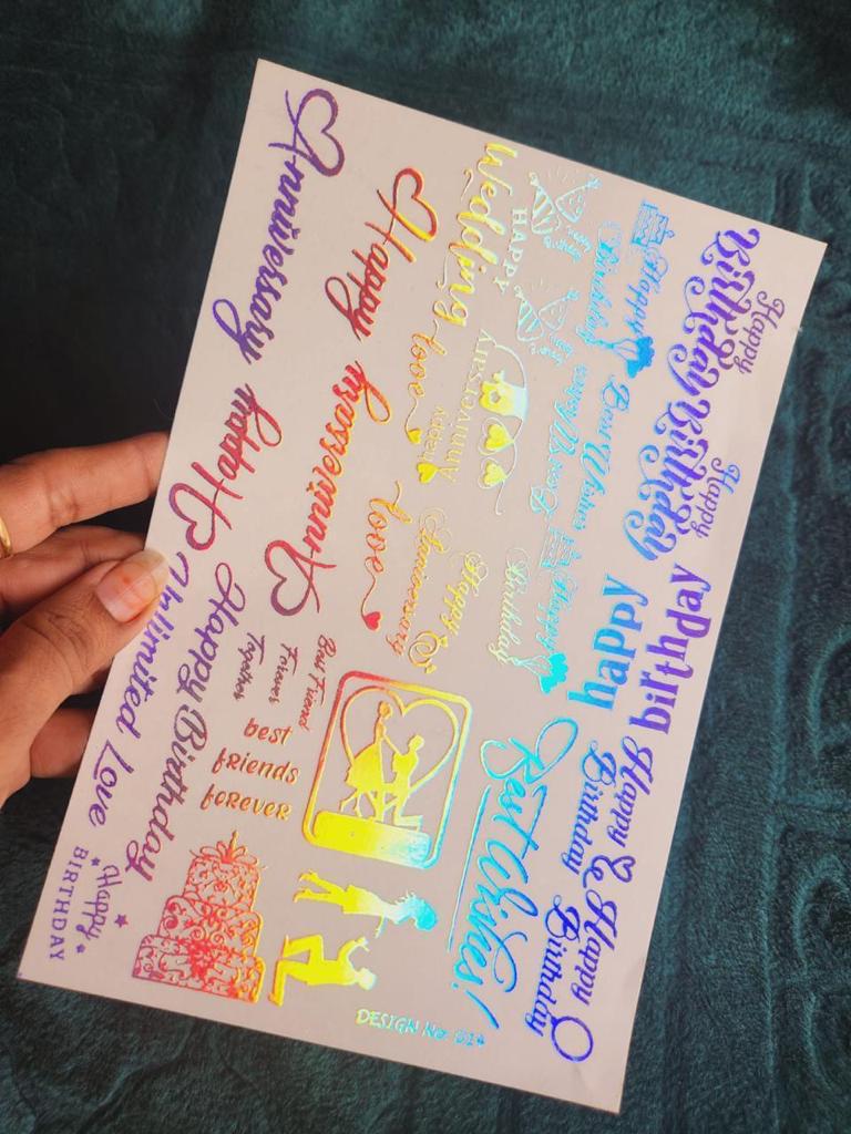 Happy Birthday & Aniversary Holographic Stickers