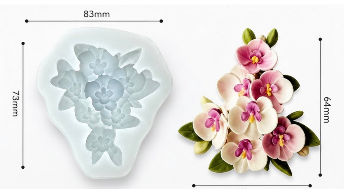 3d Orchid Bunch Flower Mould