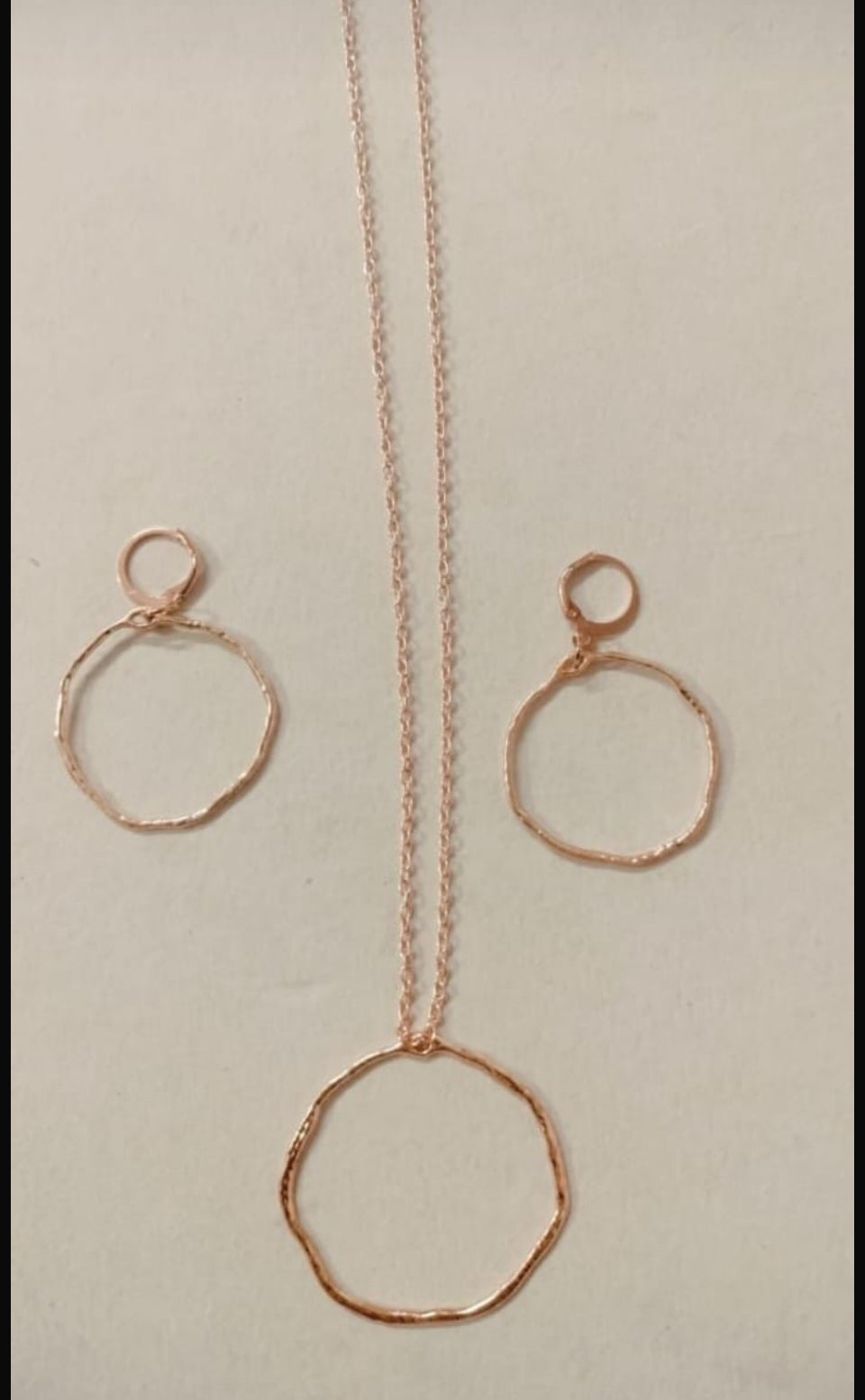 Earring pendant bezel set silver rose gold
