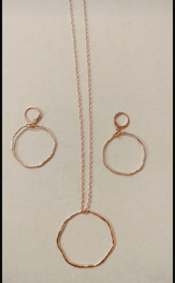 Earring pendant bezel set silver rose gold