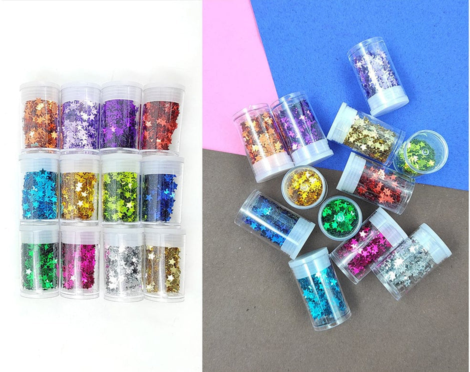 12 shades glitter set star