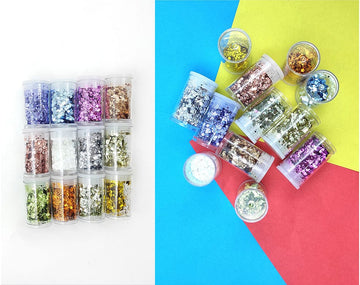12 shades holographic glitter set