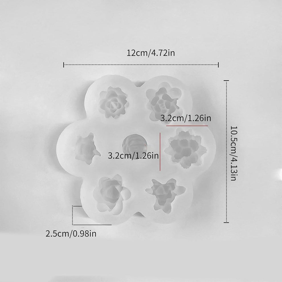 9 Cavity 3D flower Or Candle Mould