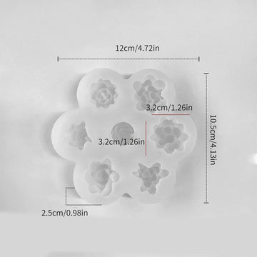 9 Cavity 3D flower Or Candle Mould