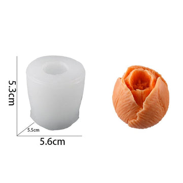 Close Rose Flower Candle Mould -1