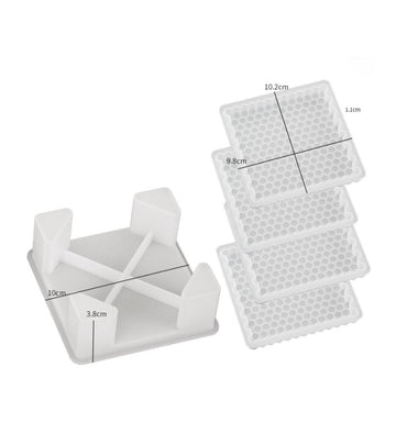 Honey comb textured coasters with coaster stand mould