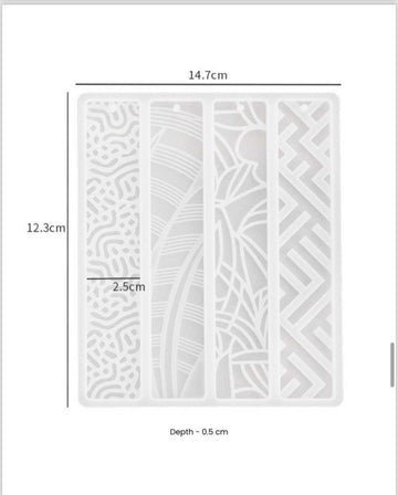 4 in 1 textured   book mark  mould