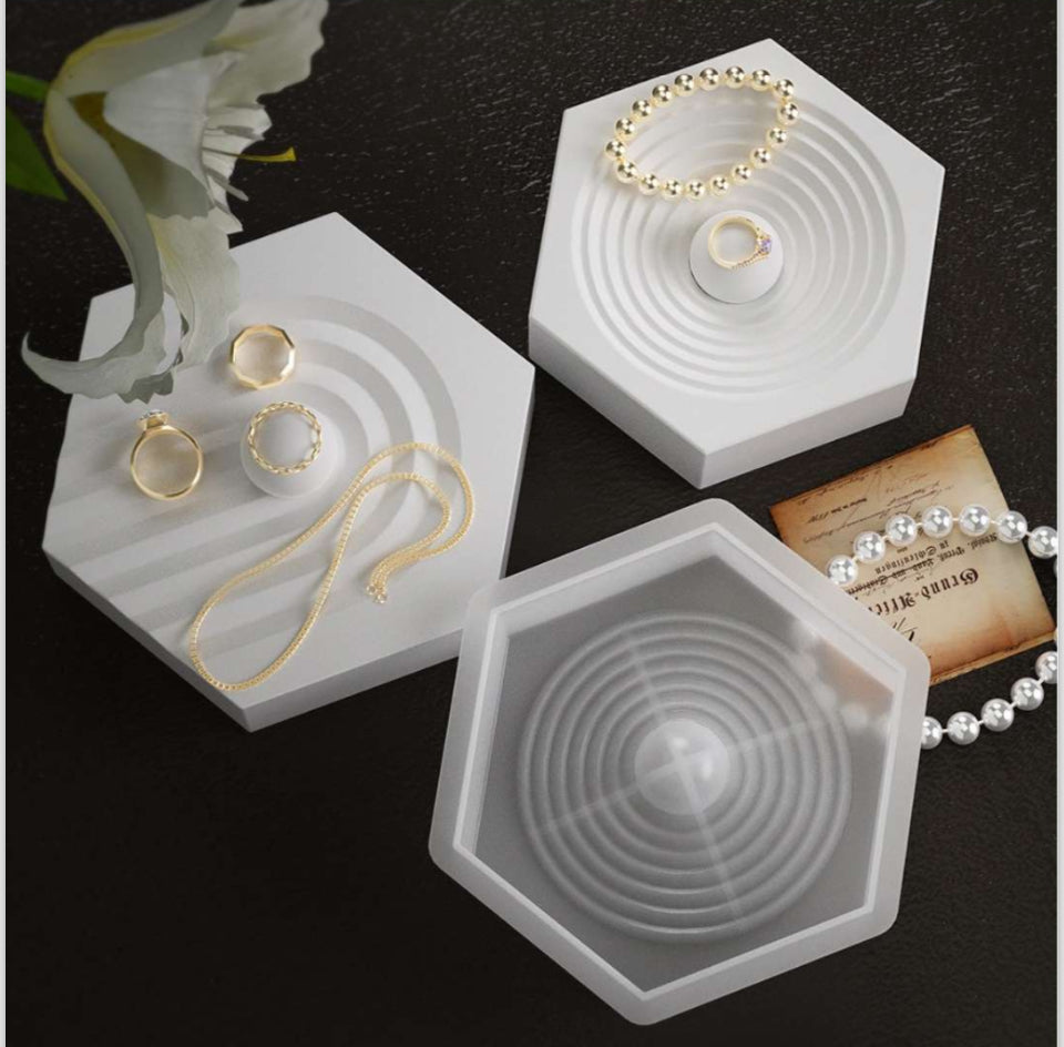 Hexagon round pattern jewelry display mould mould