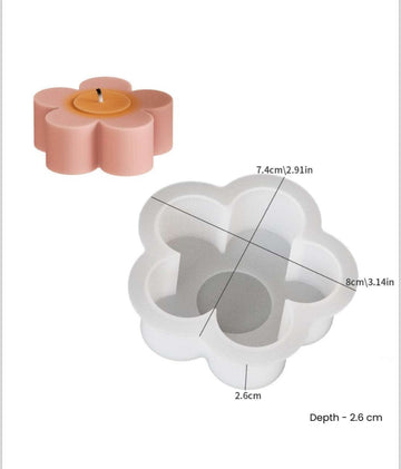 5 leaf flower candle mould
