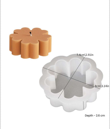 5 clover  flower candle mould