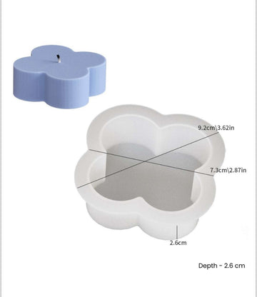 4 leaf flower candle mould