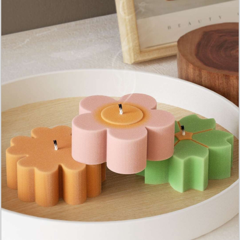 5 leaf flower candle mould