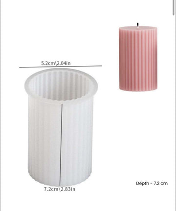 Striped design Round pillar candle mould