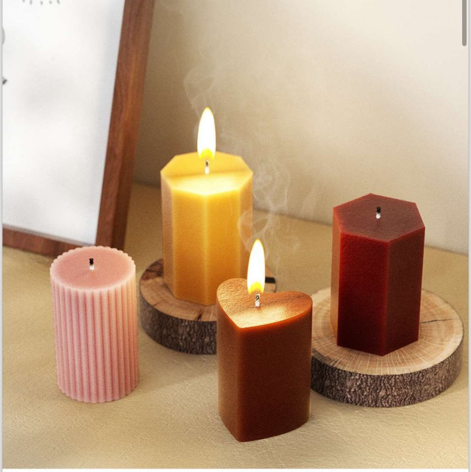 Heart  pillar candle mould