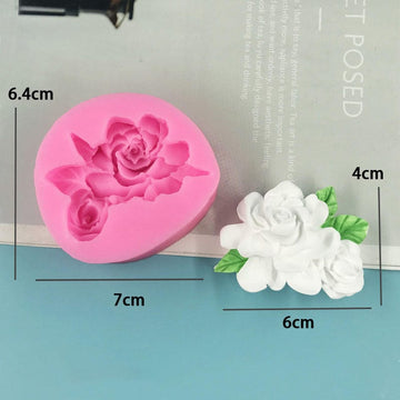 3D rose Flower with leaf Mould